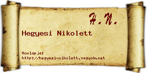 Hegyesi Nikolett névjegykártya